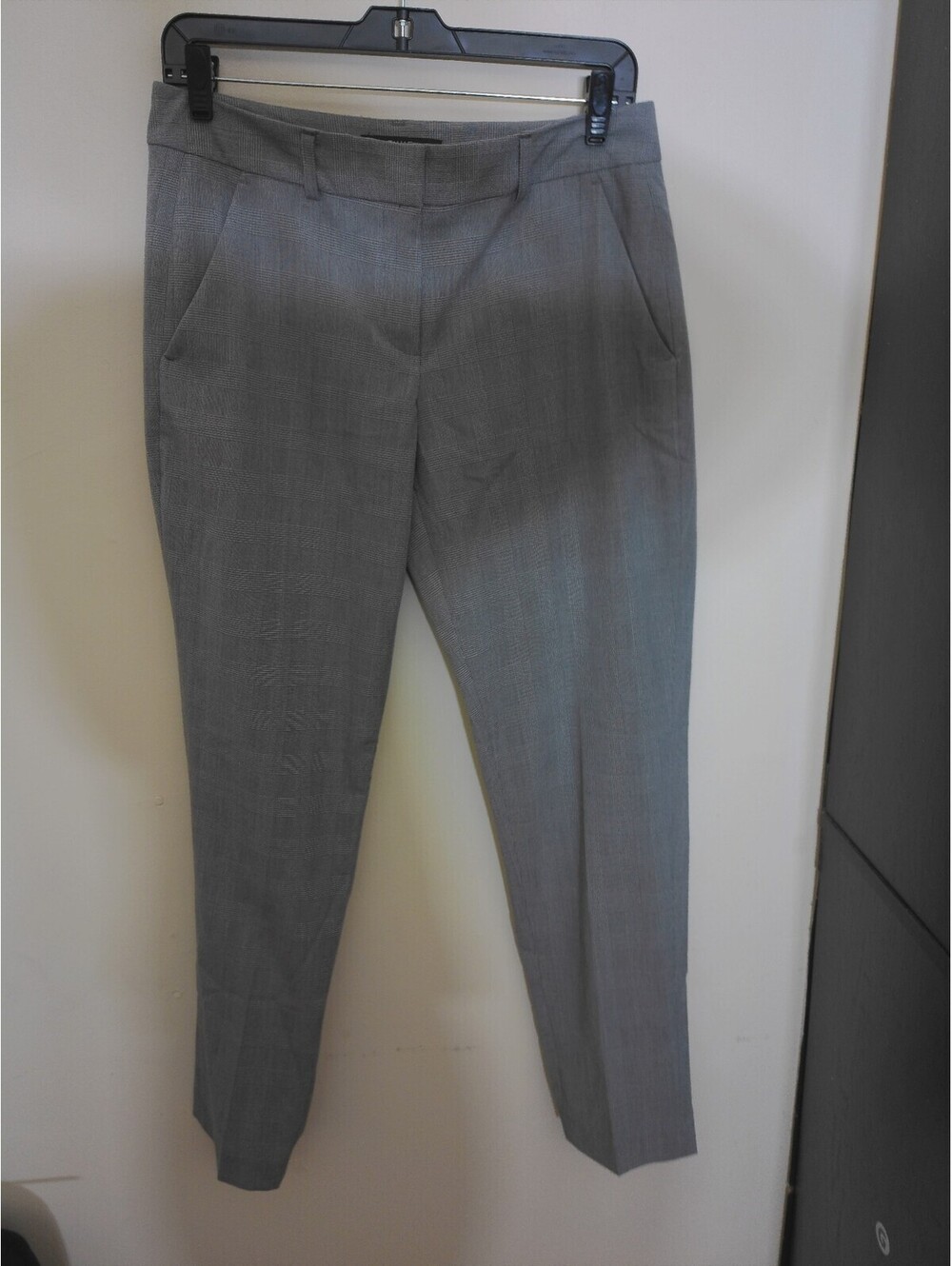 Tahari Womens Pants Trousers Size 4 Gray Plaid Stretch Career Office Ankle